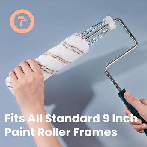 Mister Rui Paint Rollers, 6 Pack - 9 Inch Microfiber Covers for Painting Walls and Supplies