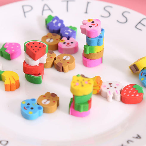 Oomcu 1200 PCS Mini Novelty Erasers - Colored Heart, Sea Creature, Fruit, Vegetable, Cake, Animal Collection