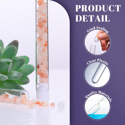 200 Pack Clear Plastic Test Tubes, 12 x 100mm, 12 ml with Caps for Scientific Themed Birthday Party