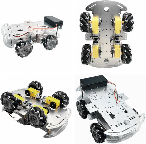 DWWTKL 4WD Programming 15+(Unassembled) DIY Mecanum Wheel Car Kit with Metal Chassis and TT Motor Smart Robot