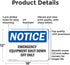 (2 Pack) Emergency Equipment Shut Down OSHA Notice Sign 18 Inch X 12 Inch Indoor/Outdoor Aluminum Metal Signs