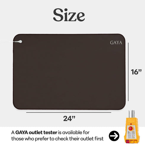 15ft 100K (24''X16'') GAYA Grounding Mat for Feet, Sleep Improvement, Back Pain Relief, Muscle Relaxation & Stress