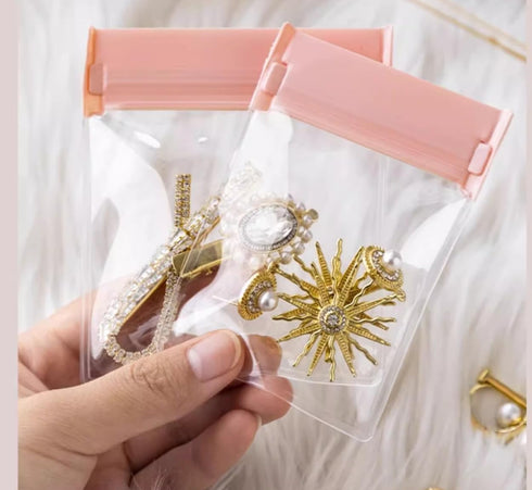 25 PCS Anti Tarnish Jewelry Bags, Transparent Sealable Ziplock Storage Pouches for Jewelry, 2.7"x3.9"