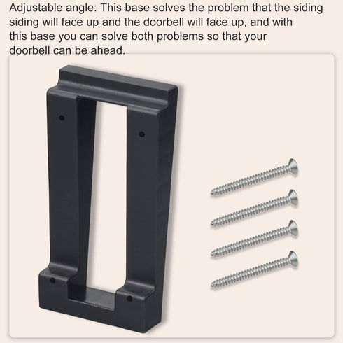 Video Doorbell Mounting/Adapter Plate with Hardware - Vinyl Siding Angle Adjustment for Ring 2, Ring 3, Ring 3 Plus