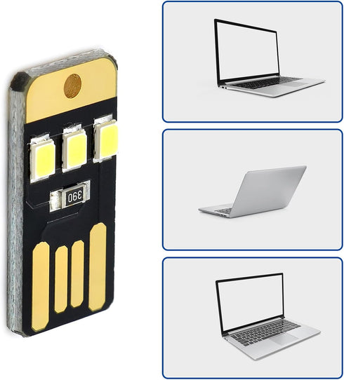 Tizuqe 5Pcs 0.2W LED Lamp Reading Book Light USB Night Light Pocket Card LED Keychains Lamp