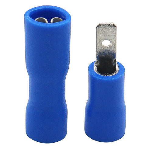 Baomain 0.11" Female & Male Spade Connectors - 16-14 AWG Fully Insulated Crimp Terminals Quick Disconnect Electrical
