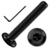 M6 x 40mm 50Pcs Flat Head Hex Socket Cap Screws, 304 Stainless Steel Furniture Bolts, Black Oxide & Hex Spanner