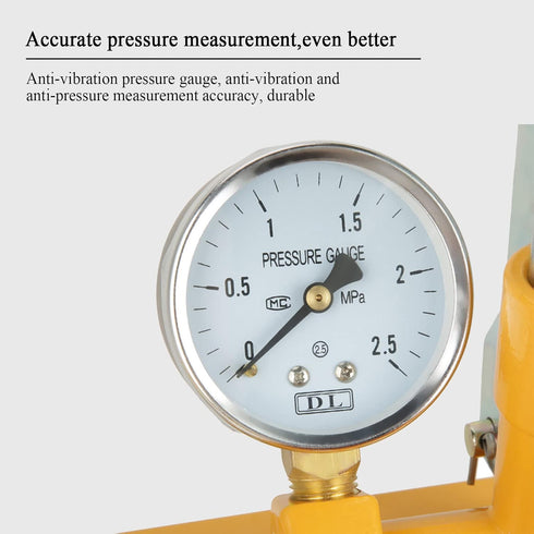 Hydraulic Pressure Test Pump, 2.5Mpa 25KG Manual Tool for Pipeline Testing, Valves, and Pressure Vessels, 13ml/Time