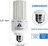 ZP 2-Pack Led Light Bulb 400W Equivalent 6250 Lumen 5000k Cool Daylight White E26/E27 Medium Base 50W Led Corn Light for Outdoor Indoor Lamp Area Garage Warehouse Workshop Street Backyard New Upgrade by ZP
