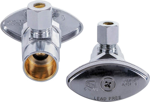 Everflow Supplies 71212PR-NL 1/2 X 3/8" CHROME PLATED No Lead BOXED ANGLE STOP VALVE WITH A SOLDER CUP AND A COMPRESSION CONNECT by Midline Valve