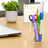 NIUBEE Acrylic Pen Holder 2 Pack, Clear Desktop Pencil Cup Organizer for Office Desk Accessories, Round