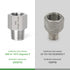TAISHER 2PCS 304 Stainless Steel Pipe Fitting, Reducer Adapter 3/8-Inch Male x 1/2-Inch Female
