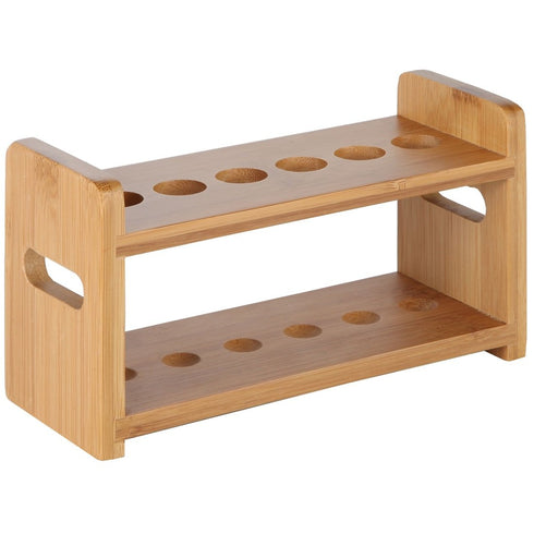 Lily's Home Bamboo Test Tube Vial Holder Rack, 6 Tube Capacity, Great as Pen Stand, Rack Only, Tubes Not Included