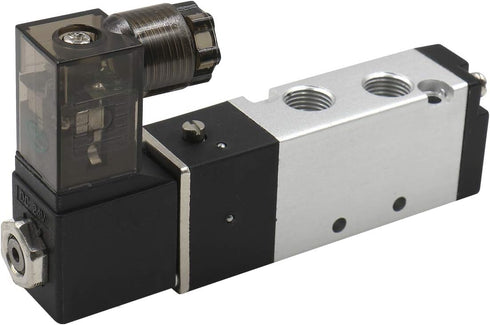 Baomain Pneumatic Solenoid Air Valve 4V110-06 DC24V, 5 Way 2 Position PT1/8" Internally Piloted Acting Type