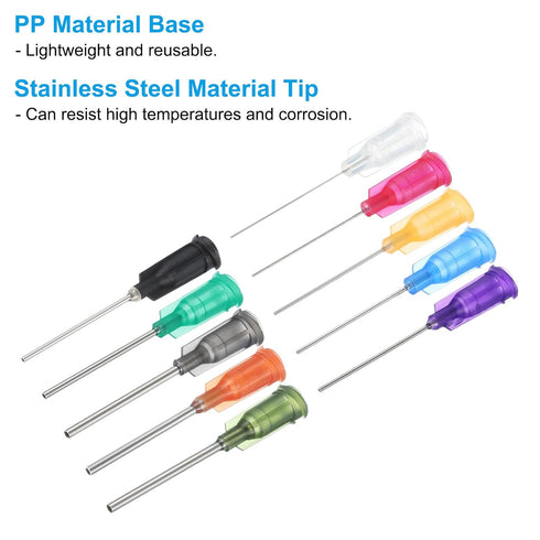 PATIKIL 10Pcs Dispensing Needle Tips - Stainless Steel and Plastic Glue Needle Tube Blunt Tips