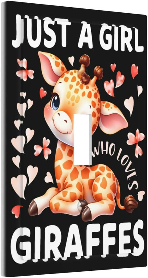 Sturin 1 3X5 Just a Girl Who Loves Giraffes Wall Plate Light Switch Cover Gang Single Toggle Toggle Switch Art Plates