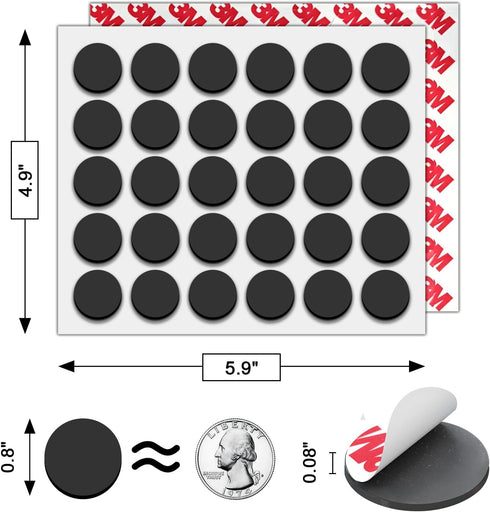 Round Magnets 30 Pieces with Adhesive Backing, 3M Strong Magnet Dots (0.8’’ x 0.08”) for DIY, Art Projects, Whiteboards