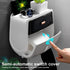 homfanseec Toilet Paper Holder Wall Mount, Self Adhesive Paper Towels Holder with Drawer and Shelf Watertight Tissue