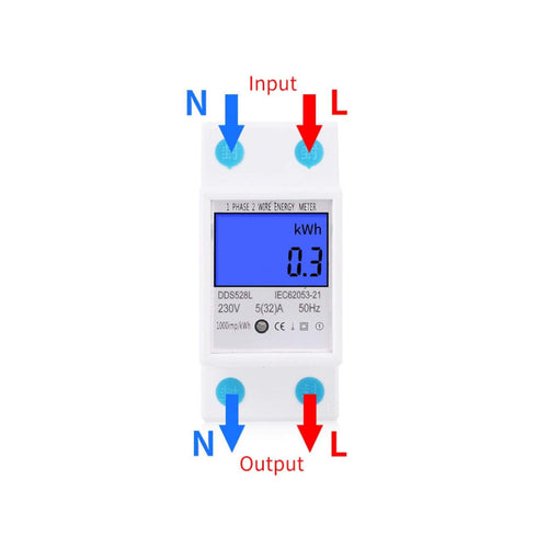 Single Phase Energy Meter, LCD KWH Meter 110-130V 5-32A 60Hz, Power Meter Backlight for Electricity Consumption