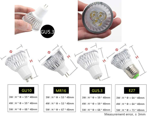 GU5.3 LED Bulbs MR16/GU5.3 3W LED Spotlight,3W(Equivalent 20W-35W Halogen Bulb Replacement) Warm White 3000K LED Spot Light Bulbs for Landscape Recessed Track Lighting,85-265V,240LM,Pack of 8 by K JINGKELAI