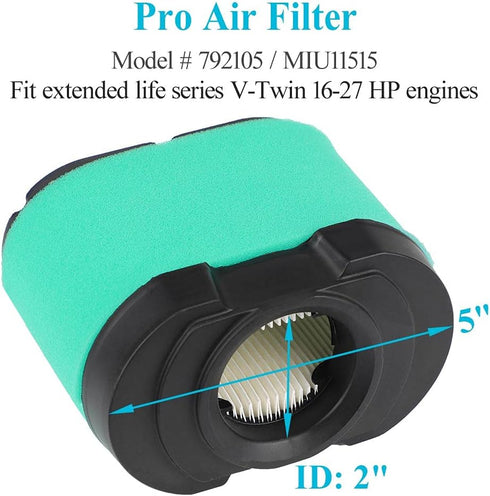 792105 Air Filter 696854 Oil Filter Kit Compatible with Briggs and Stratton 407777 445877 Engine John Deere D170 Z425 Lawn Mower, Replace MIU11515 Air Filter