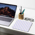 Pastel Purple Checkered Mouse Pad, Cute Boho Anti-Slip Rubber Mat for Computer & Laptop, 9.5x7.9 inch