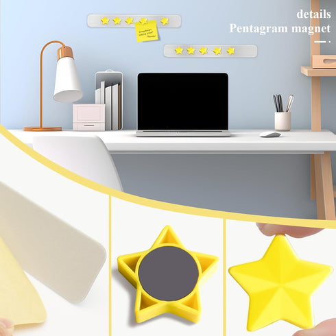 DUJEQM 3Pcs 10 Magnetic Board for Wall - Stainless Iron Magnetic Strips with Adhesive Backing, Magnet Board Bulletin