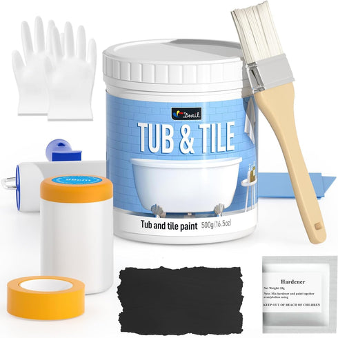 DWIL Tile Paint, Tub and Tile Refinishing Kit with Tools, Bathtub Paint
