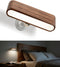 Wood LED Wall Sconce Magnetic 360Rotate Wall Mounted Lamp Brightness Adjustable Night