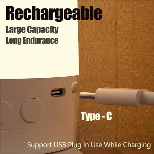 OFAPLFKUR 3 A1) Touch Night Light Rechargeable Color Wireless Baby's Room Bedside Lamp USB LED Night Light Ambient Soft
