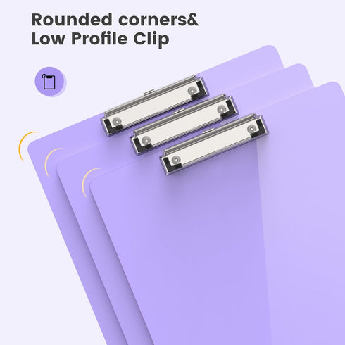 Set of 6 Extra Large 11x17 Clipboards, Plastic Drawing Boards with Horizontal & Vertical Low Profile Clip for Art