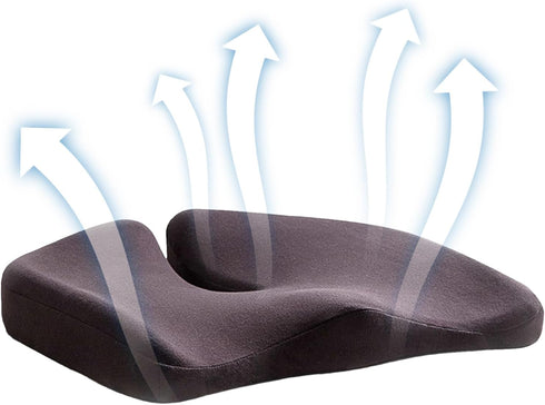 Generic Tailbone Commuting, Support Seat Cushion Thick Memory Foam Pad, Non-Slip Base Design | Relief Pillow for Car