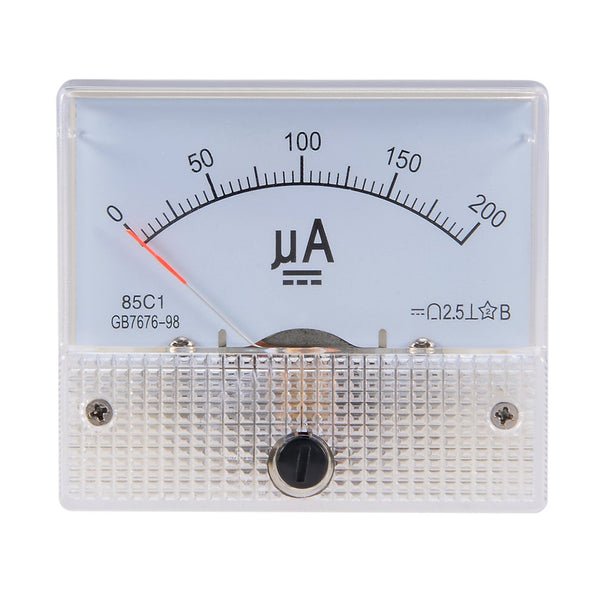uxcell Analog Current Panel Meter, DC 0-200uA 5uA Scale Ammeter for Circuit Testing, Charging Battery Gauge, 1 Pack