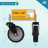 3 Inch 3/8"-16 1-1/2 (Set 4, Caster Wheels, x Threaded Stem Casters with Brake, TPR Rubber Stem Caster Wheels, Smooth