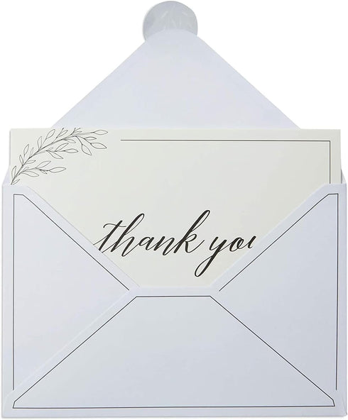 Pipilo Press 4 6 48-Pack, Set Sympathy Thank You Cards with Envelopes & Sticker Seals for Funeral - x in, Black & White