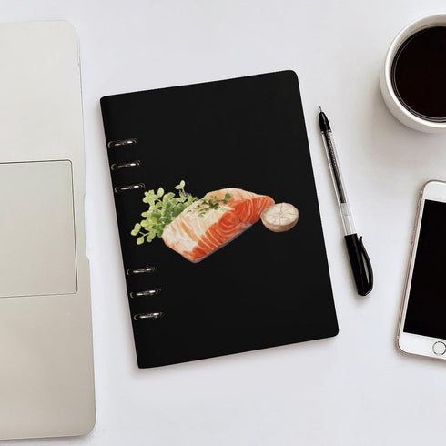 6 A5 Salmon Garlic Ring Binder Notebook for Journal Planner Refillable