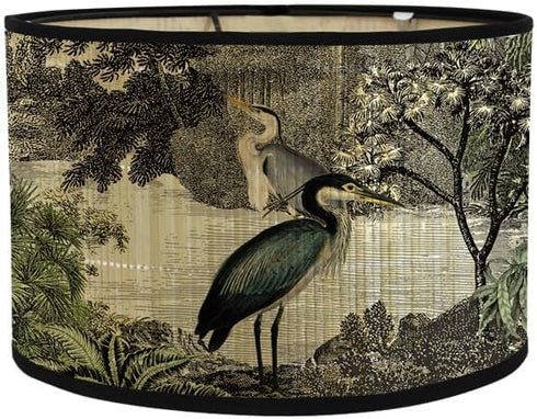 RCFINE Lampshade E27 Vintage Bamboo Lampshade Flower Pattern Lantern Shade Cover Light Accessory