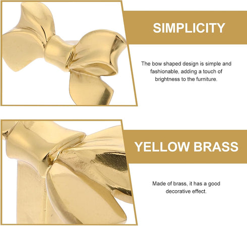 50x31x25mm ULTECHNOVO Brass Bowknot Cabinet Handle and Dresser Drawer Pull, Brass Knob for Cupboard, Wardrobe, Shoe