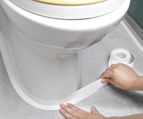 White Caulk Tape Waterproof Self Adhesive, Toilet Caulk Tape, Peel and Stick Caulking Tape for Floor Tile Corner Trim,