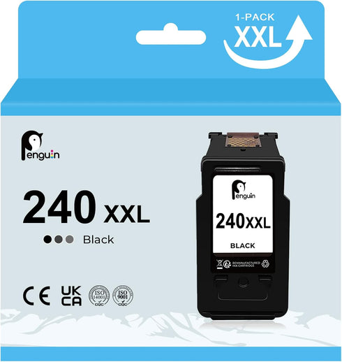 Penguin PG-240XL Black Ink Cartridges for Canon PIXMA Printers (Remanufactured High Yield 240XXL1 Black)