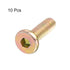 uxcell M6 x 20 mm Threaded Hex Socket Head Cap Screw Bolt - Bronze Tone (Pack of 10)