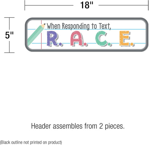 Carson Dellosa 37-Piece R.A.C.E. Writing Strategy Bulletin Board Set, Informational Charts, Sentence Starters, Pencils