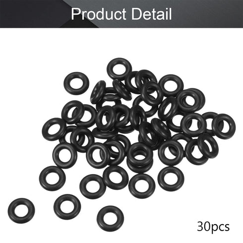 Othmro 30pcs Nitrile Rubber O-Rings, 1.5mm Wire Dia, 4mm Inner Dia, 7mm OD, Black Washers for Sealing