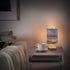 ALAZA Moon Starfish Beach Oilpaint Bedside Table Lamp with USB Port for Bedroom Nightstand Lamps Night Light Linen