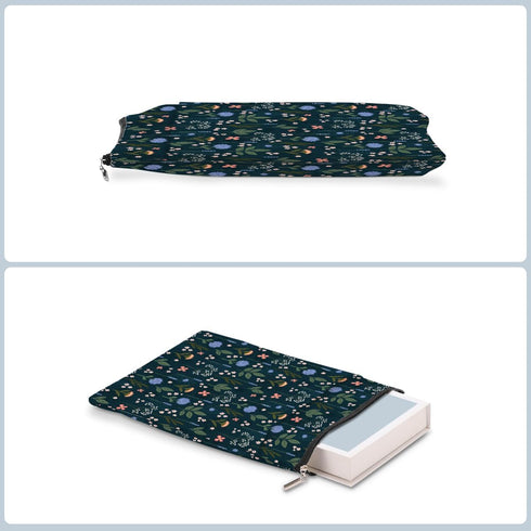 Waterproof Book Sleeve with Zipper, Wildflower Pattern Book Pouch for Women, Book Lovers Gifts, Librarian Accessories