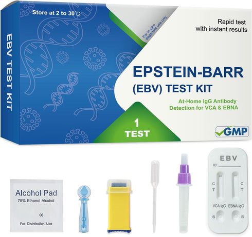 BLENSTCS at-Home Epstein-Barr (EBV) Test Kit Finger-Prick Sample, No Lab Visit Needed Detects