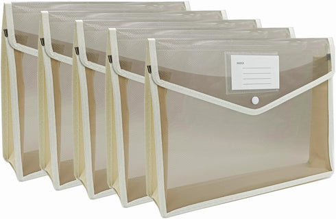 Plastic File Folders Envelope - Expanding File Wallet Organizer Documents Folder with Snap Closure, Large Capacity, Fit