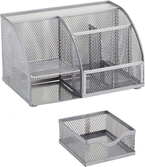 Generic 7 SILVER Compartment Metal Mesh Desk Organizer