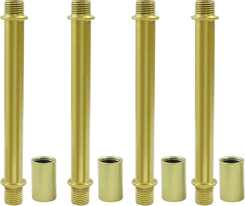 100mm(3.94"), 4 Litoexpe Double End Straight Pipe Lamp Stem Kit Lamp Extension Rod with Connector Pcs, Lamp Rod