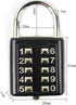 ZENG 10-Digit Push Button Padlock, Unchangeable 5-Digit Combination Lock with Hardened Steel Shackle, Black 2 Pack